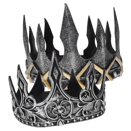 TOVINANNA 2 Stück Mittelalterliche Königskrone Schaumstoff Regal Kopfschmuck für Halloween Cosplay und Bühnenauftritte Antike Krone für Herren Dunkelgrau TOVINANNA 2 Stück Mittelalterliche Königskrone Schaumstoff Regal Kopfschmuck für Halloween Cosplay und Bühnenauftritte Antike Krone für Herren Dunkelgrau von TOVINANNA