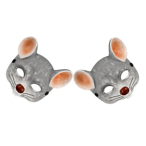 TOVINANNA 2 Stück PU Mäusemaske Realistische Tiermaske für Halloween Karneval Wiederverwendbar Angenehm für Cosplay Partys Mottopartys TOVINANNA 2 Stück PU Mäusemaske Realistische Tiermaske für Halloween Karneval Wiederverwendbar Angenehm für Cosplay Partys Mottopartys von TOVINANNA