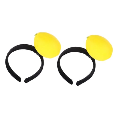 TOVINANNA 2 Stück Plüsch Zitronen Stirnbänder Lustige Frucht Haaraccessoires für Kostüme Makeup und Spa Einzigartiges Design für Feste und Partys von TOVINANNA
