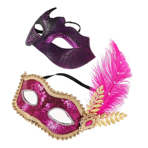 TOVINANNA 2 Stück Retro Roman Maske karneval kostüm frauen Maskerademaske für Maskenkostüm Herren Venezianische Partymaske Herrenmasken-Maskerade Plastik Violett TOVINANNA 2 Stück Retro Roman Maske karneval kostüm frauen Maskerademaske für Maskenkostüm Herren Venezianische Partymaske Herrenmasken-Maskerade Plastik Violett von TOVINANNA