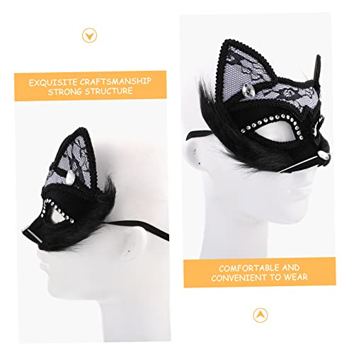 TOVINANNA 2 Stück Spitzen Katzenmasken mit Elastischem Band Komfortable Party Masken für Halloween Karneval und Maskerade Atmungsaktive Stilvolle Gesichtsbedeckung für Damen und Herren von TOVINANNA