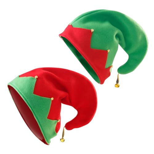 TOVINANNA 2 Stück Teiliges Weihnachten Elf Mützen aus Weichem Flanell mit Glocken Handgefertigte Kostüm Hauben in Rot und Grün für Festliche Party und Cosplay Anlässe TOVINANNA 2 Stück Teiliges Weihnachten Elf Mützen aus Weichem Flanell mit Glocken Handgefertigte Kostüm Hauben in Rot und Grün für Festliche Party und Cosplay Anlässe von TOVINANNA