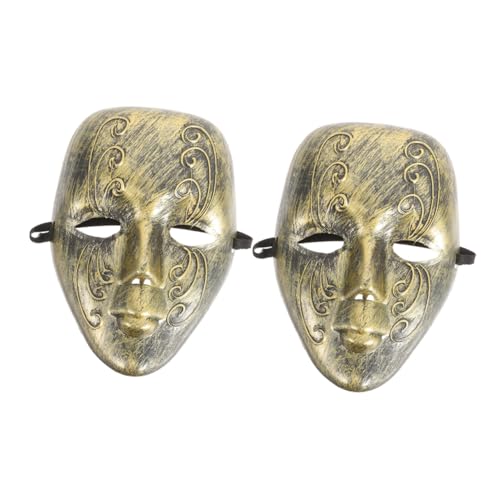TOVINANNA 2 Stück Vintage Goldene Retro Vollmaske für Halloween Dekorationen Maskerade Maske für Kostümpartys Themenveranstaltungen Maske für Erwachsene TOVINANNA 2 Stück Vintage Goldene Retro Vollmaske für Halloween Dekorationen Maskerade Maske für Kostümpartys Themenveranstaltungen Maske für Erwachsene von TOVINANNA
