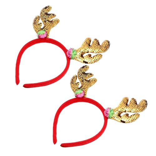 TOVINANNA 2 Stück Weihnachtliches Rentier Geweih Haarreifen mit Goldfarbenen Pailletten Festliches Antler Headband für Weihnachtsfeier Karneval Party und Kostümaccessoire TOVINANNA 2 Stück Weihnachtliches Rentier Geweih Haarreifen mit Goldfarbenen Pailletten Festliches Antler Headband für Weihnachtsfeier Karneval Party und Kostümaccessoire von TOVINANNA
