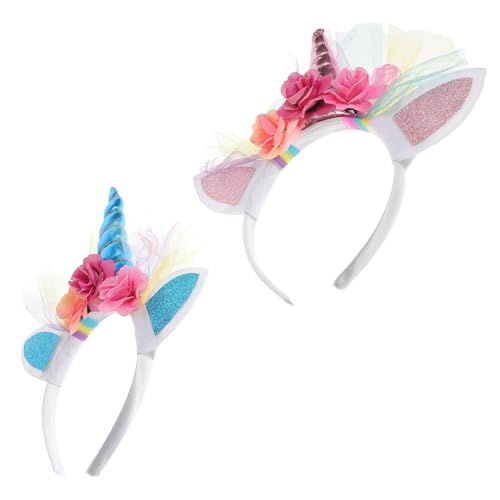 TOVINANNA 2Stücke Stirnbänder mit Glitzer Farbenfrohe Haaraccessoires für Einhornkostümpartys Hochzeiten Festlichkeiten von TOVINANNA