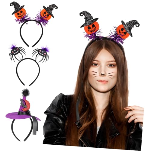 TOVINANNA 3 Stück Halloween Haarreifen mit Spinnen Vampiren Kürbissen Lustige Halloween Accessoires für Kostümpartys Geburtstagsfeiern und Mehr von TOVINANNA