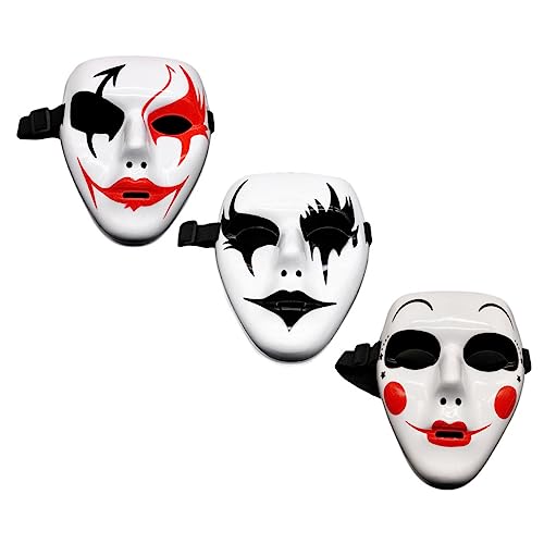 TOVINANNA 3 Stück Handbemalte Halloween Cosplay Masken aus Gruselige Dekorative Kostümgesichtsmasken mit Trageband für Erwachsene und Teens Leicht Robust für Party und Karneval TOVINANNA 3 Stück Handbemalte Halloween Cosplay Masken aus Gruselige Dekorative Kostümgesichtsmasken mit Trageband für Erwachsene und Teens Leicht Robust für Party und Karneval von TOVINANNA