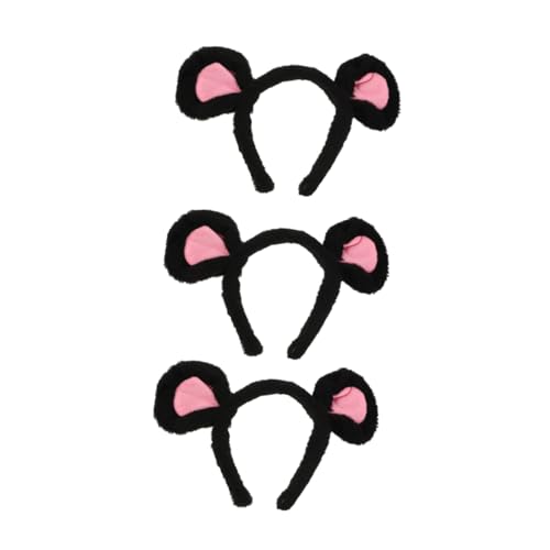 TOVINANNA 3 Stück Stirnband Tierohren Tierkostüm Zubehör Tier Accessoires Cosplay Tier Requisiten Tier Party Tier Cosplay Requisiten Cartoon Tierkopfschmuck Plüsch von TOVINANNA