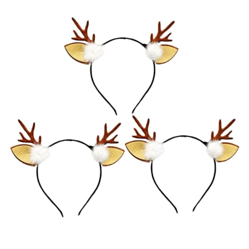 TOVINANNA 3 Stück Weihnachts Haarreif Teilig Rentier Geweih Haarband mit Katzenohren Langlebiges Material Festlicher Haarschmuck für Mädchen Weihnachtsfeier Karneval Cosplay TOVINANNA 3 Stück Weihnachts Haarreif Teilig Rentier Geweih Haarband mit Katzenohren Langlebiges Material Festlicher Haarschmuck für Mädchen Weihnachtsfeier Karneval Cosplay von TOVINANNA