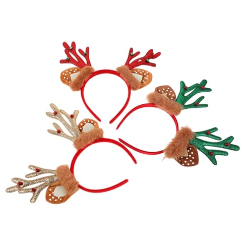 TOVINANNA 3 Stück Weihnachts-haarreifen mit Rentiergeweih Kuschelige Kleine Hirschhörner in Rot Grün und Gold Festliches Stirnband für Erwachsene für Weihnachtsfeiern und Kostümpartys TOVINANNA 3 Stück Weihnachts-haarreifen mit Rentiergeweih Kuschelige Kleine Hirschhörner in Rot Grün und Gold Festliches Stirnband für Erwachsene für Weihnachtsfeiern und Kostümpartys von TOVINANNA