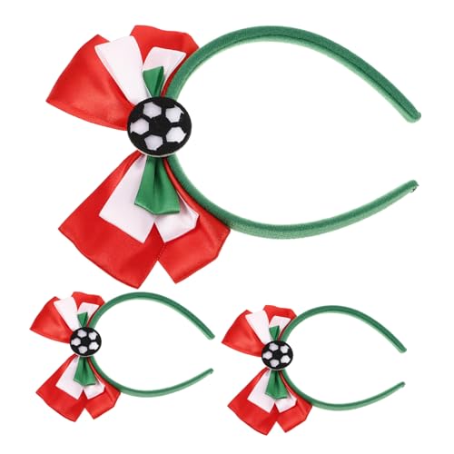 TOVINANNA 3Stücke Fußball Stirnband für Sportveranstaltungen mit Fußball Charm und Botknot Design für Fußballpartys und Sport Events von TOVINANNA