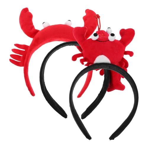 TOVINANNA 3pcs Crab Lobster Stirnbänder Hoop Lobster Kopfbedeckung Roter Hummer Haop Crayfischkrallen Für Hummer Animal Cosplay Partyzubehör von TOVINANNA