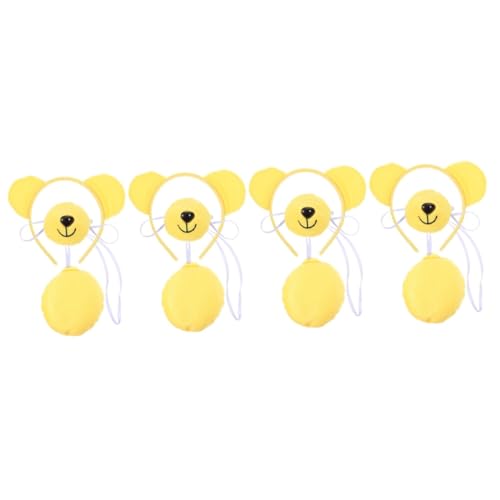 TOVINANNA 4 Sätze Waschbär -Stirnband -Set Kostüm Bärenohren Haarband Waschbärohren Stirnband Bärenschwanz Cosplay Halloween-Cosplay-Zubehör Ohrenstirnband Plastik Yellow TOVINANNA 4 Sätze Waschbär -Stirnband -Set Kostüm Bärenohren Haarband Waschbärohren Stirnband Bärenschwanz Cosplay Halloween-Cosplay-Zubehör Ohrenstirnband Plastik Yellow von TOVINANNA