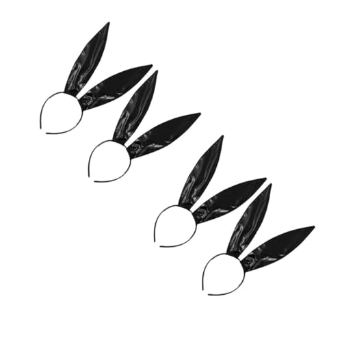 TOVINANNA 4 Stck. Bunny Ears Stirnband aus Schwarzem Kunstleder Leichtes Langlebiges Hasenohren Haarband für Frauen Halloween und Weihnachts Party Accessoire für Cosplay Fotoshooting und TOVINANNA 4 Stck. Bunny Ears Stirnband aus Schwarzem Kunstleder Leichtes Langlebiges Hasenohren Haarband für Frauen Halloween und Weihnachts Party Accessoire für Cosplay Fotoshooting und von TOVINANNA