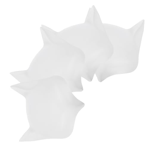 TOVINANNA 4 Stück Diy Tiermasken für Cosplay Fox und Cat Malerei für Maskerade Kostümpartys und Halloween Zubehör von TOVINANNA