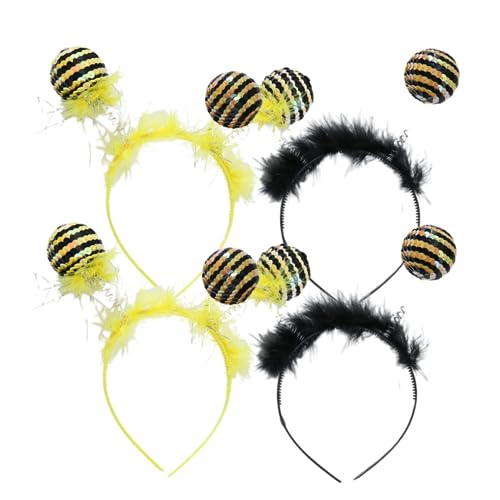 TOVINANNA 4 Stück Party-Haarreifen - Kopfschmuck - Bienen Design Haarreif - Elastischer - Kreativer Biene en Frühlingsen Party-Kopfbedeckung TOVINANNA 4 Stück Party-Haarreifen - Kopfschmuck - Bienen Design Haarreif - Elastischer - Kreativer Biene en Frühlingsen Party-Kopfbedeckung von TOVINANNA