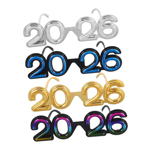 TOVINANNA 4 Stück Partybrillen Bunte Neujahrs Sonnenbrillen Leicht Tragbar Auffälliges Design für Silvester Bühnenauftritte Festlichkeiten Fotorequisiten TOVINANNA 4 Stück Partybrillen Bunte Neujahrs Sonnenbrillen Leicht Tragbar Auffälliges Design für Silvester Bühnenauftritte Festlichkeiten Fotorequisiten von TOVINANNA