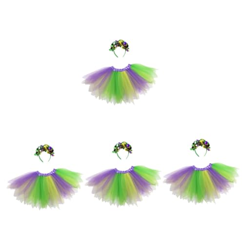 TOVINANNA 4sätze Gras Tutu Rock Und Haarreif Für Und Mädchen Atemberaubendes Kostüm-accessoire Für Gras Partys Prom Und von TOVINANNA