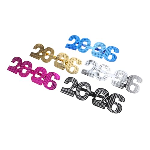 TOVINANNA 5 Stück Teiliges Partybrillen aus Robustem Pc Glitzernde Zahlenbrillen für Silvester Abschlussfeiern und Neujahrsfoto Requisiten Buntes Design für Festliche Anlässe TOVINANNA 5 Stück Teiliges Partybrillen aus Robustem Pc Glitzernde Zahlenbrillen für Silvester Abschlussfeiern und Neujahrsfoto Requisiten Buntes Design für Festliche Anlässe von TOVINANNA