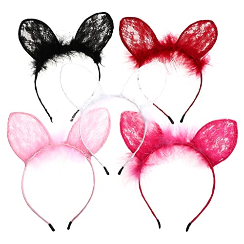 TOVINANNA 5st Stirnband Mit Katzenohren Katze Halloween- Schwarzes Katzendekor Cosplay-kopfschmuck Für Kinderparty Haarband Halloween-haarreifen Requisiten Für Haarschmuck Spitze von TOVINANNA