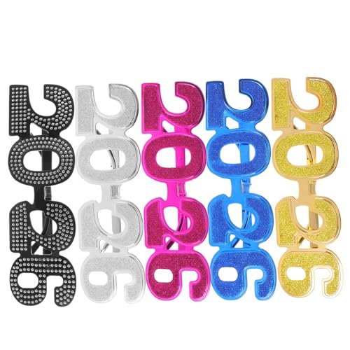TOVINANNA 5stücke Zahlenbrille Aus Glitzerbrille Für Abschlussfeiern Silvesterparty-zubehör Party-requisiten Fotoautomaten-ausrüstung TOVINANNA 5stücke Zahlenbrille Aus Glitzerbrille Für Abschlussfeiern Silvesterparty-zubehör Party-requisiten Fotoautomaten-ausrüstung von TOVINANNA