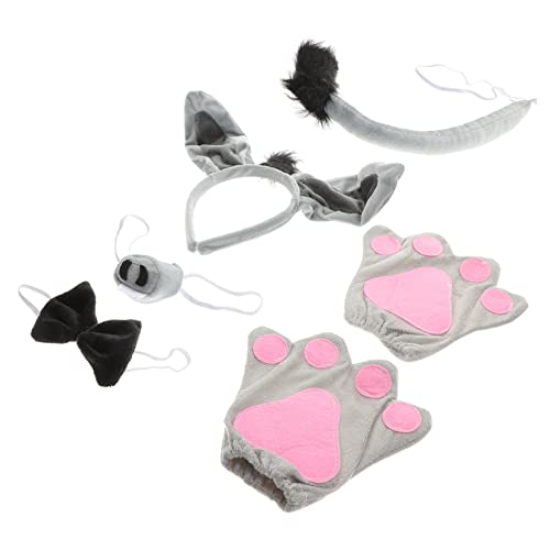TOVINANNA 6 Stück Teiliges Halloween Donkey Kostüm Set für Eselohren Stirnband Nase Fliege und Handschuhe für Jungen und Mädchen für Themenpartys und Karneval von TOVINANNA