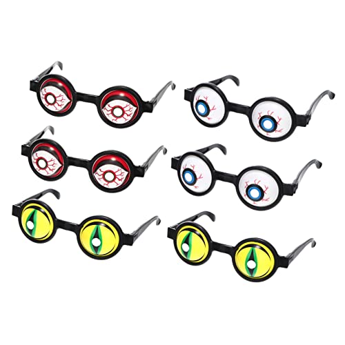 TOVINANNA 6 Stück Teiliges Halloween Partybrillen mit Einzigartiger Horrorform Leichte Masquerade Brillen für Kostüme Halloween Foto Requisiten Angenehm zu Tragen für Cosplay und von TOVINANNA