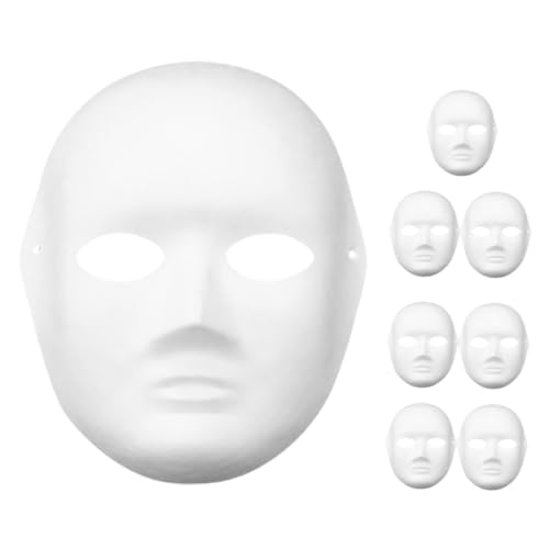 TOVINANNA 8 Stück Diy Weißes Papiermasken Masken Bemalen für Halloween Fasching Bastelaktivitäten Schulveranstaltungen von TOVINANNA