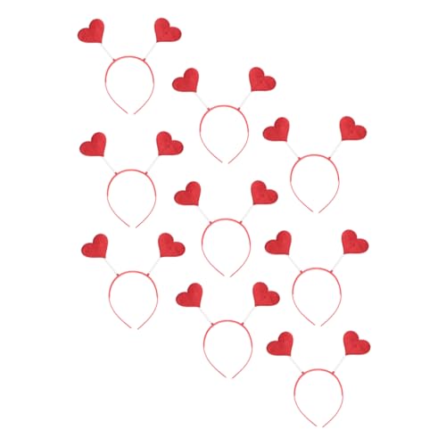 TOVINANNA 9 Stück Herzförmige Haargummis für Mädchen Süße Valentinstag Kopfbedeckungen Langlebiges Material für Partys und von TOVINANNA