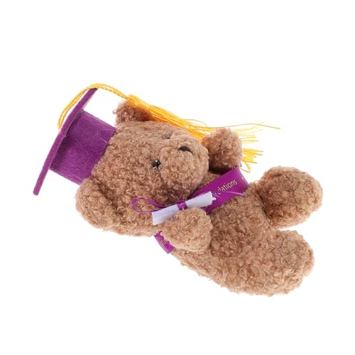 TOVINANNA Arzthutspielzeug Graduation Plüschbär Plüschtier Abschluss Mini-Abschlussbären Abschluss Plüschtier Abschluss-Stofftier Abschluss trägt Masse PP Baumwolle Violett von TOVINANNA
