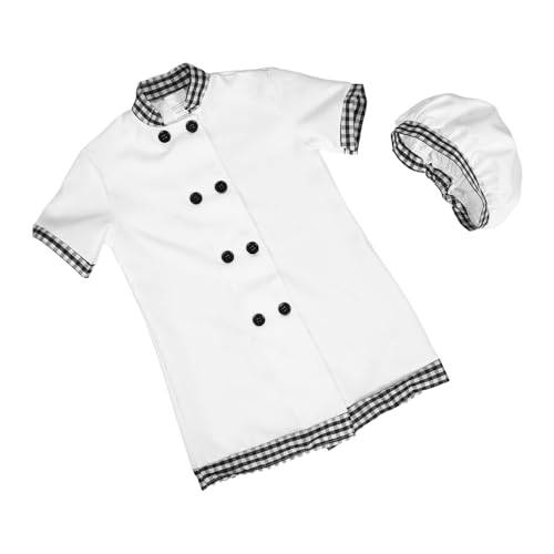 TOVINANNA Atmungsaktive Kochuniform mit Schürze und Hut für Rollenspiele Theateraufführungen und Kochpartys Langlebig und Pflegeleicht von TOVINANNA