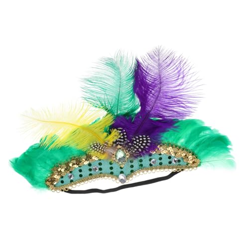 TOVINANNA Bunte Federn Haarband Jahre Flapper Stirnband Verstellbar für Karneval Tanzshows und Party Damen Mädchen Zubehör von TOVINANNA