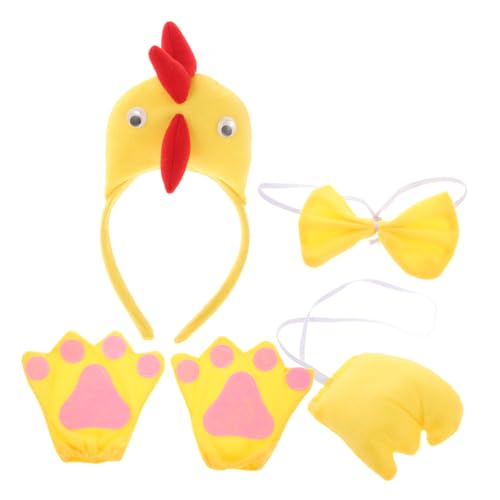 TOVINANNA Cartoon Hühnchen Kostüm Accessoires für Stirnband Fliege und Handschuhe für Cosplay und Rollenspiele für Partys und Geburtstagsfeiern TOVINANNA Cartoon Hühnchen Kostüm Accessoires für Stirnband Fliege und Handschuhe für Cosplay und Rollenspiele für Partys und Geburtstagsfeiern von TOVINANNA