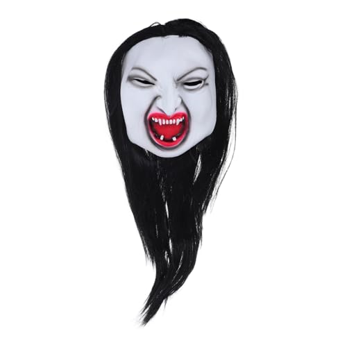 TOVINANNA Creepy Halloween Maske Frau mit Langhaar Perücke Realistische Horror Gesichtsmaske für Erwachsene Gruseliges Cosplay Zubehör für Kostümparty Bühnenauftritte Maskenball und Karneval TOVINANNA Creepy Halloween Maske Frau mit Langhaar Perücke Realistische Horror Gesichtsmaske für Erwachsene Gruseliges Cosplay Zubehör für Kostümparty Bühnenauftritte Maskenball und Karneval von TOVINANNA