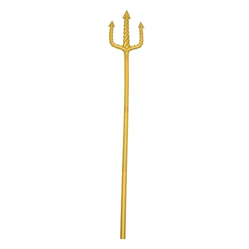 TOVINANNA Dämonengabel für Halloween Abnehmbare Teufelsgabel Cosplay Requisite für Kostümpartys Bühnenaufführungen Goldene für Dramatische Effekte von TOVINANNA