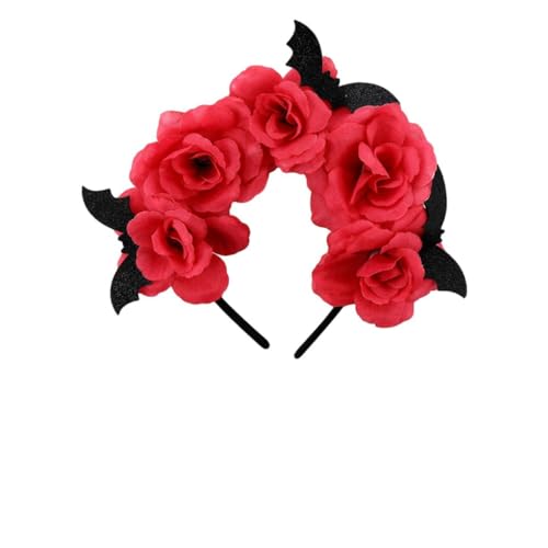 TOVINANNA Damen Halloween Haarschmuck Mit Rosenblüten Und Fledermaus Design Elegante Kopfbedeckung Für Kostümpartys Und Anlässe TOVINANNA Damen Halloween Haarschmuck Mit Rosenblüten Und Fledermaus Design Elegante Kopfbedeckung Für Kostümpartys Und Anlässe von TOVINANNA