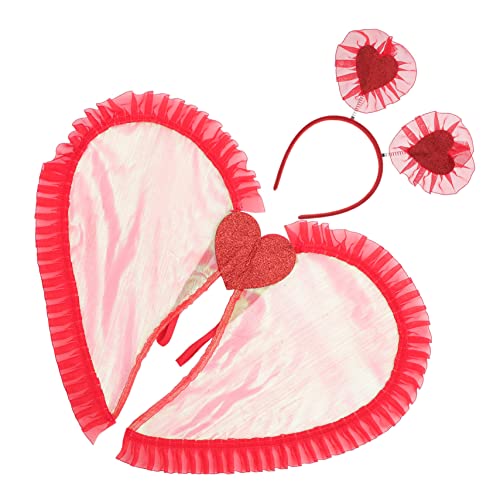 TOVINANNA Engelsflügel Kostümset für Mädchen Rote und Stirnband Accessoires für Karneval Halloween und Cosplay Events von TOVINANNA
