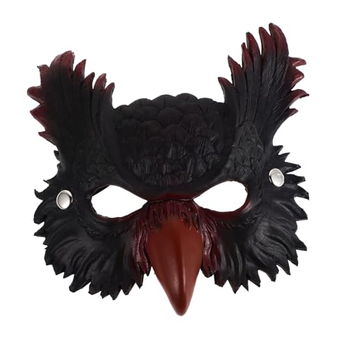 TOVINANNA Eulenmaske Party Cosplay Ideen für Geburtstagskostüme Gesicht einzigartig Dekoration Kreativ Sammlung Horror-Tiermaske lustig Halloween Stütze Plastik Black von TOVINANNA