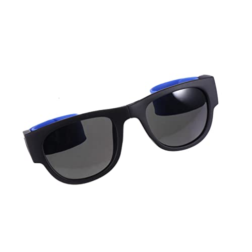 TOVINANNA Faltbare Sonnenbrille für Erwachsene Partybrille für Geburtstagsfeiern Halloween und Neon Partys Brillenetui und Reinigungstuch Blaue Gläser von TOVINANNA