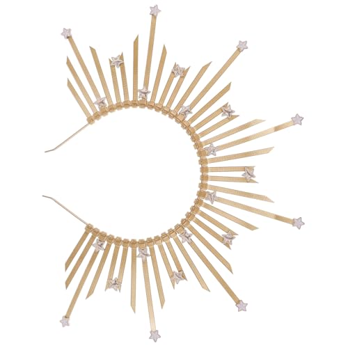 TOVINANNA Goldfarbenes Sunburst Spike Headband Gothic Kopfstück Damen Cosplay Haarschmuck für Halloween Kostüm Party Göttin Accessoire Vintage TOVINANNA Goldfarbenes Sunburst Spike Headband Gothic Kopfstück Damen Cosplay Haarschmuck für Halloween Kostüm Party Göttin Accessoire Vintage von TOVINANNA