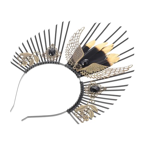 TOVINANNA Gothic Heiligenschein Haarreif Damen Schwarz Leichter DIY Party Kopfschmuck Festival Stirnband mit Filigraner Krone Einfach zu Tragen für Engagements und Schönheitswettbewerbe TOVINANNA Gothic Heiligenschein Haarreif Damen Schwarz Leichter DIY Party Kopfschmuck Festival Stirnband mit Filigraner Krone Einfach zu Tragen für Engagements und Schönheitswettbewerbe von TOVINANNA