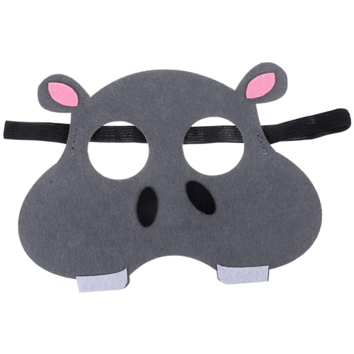 TOVINANNA tierische Maske Partymasken mit Tieren Stoffe Tiermaske Tiara Augenmaske Karnevalspartymaske Cartoon-Maske für Kinder Nilpferd schmücken Kleidung Requisiten Augenbinde Vlies von TOVINANNA