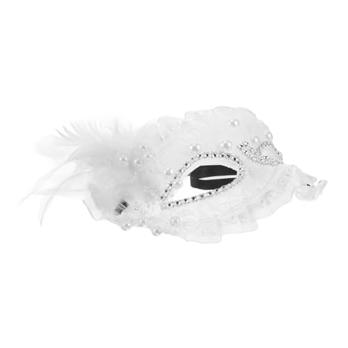 TOVINANNA Halbgesichtsmaske für Damen mit Federn für Halloween Kostümpartys Abschlussbälle Maskenbälle Wiederverwendbar Tragbar von TOVINANNA