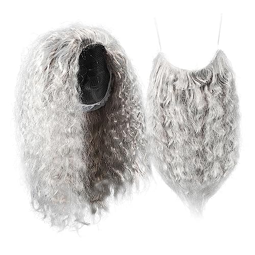 TOVINANNA Halloween Cosplay Zauberer Perücken und Set Pet Material Realistisches Kostümzubehör für Partys und Karneval mit Gummiband für Altersgruppen TOVINANNA Halloween Cosplay Zauberer Perücken und Set Pet Material Realistisches Kostümzubehör für Partys und Karneval mit Gummiband für Altersgruppen von TOVINANNA