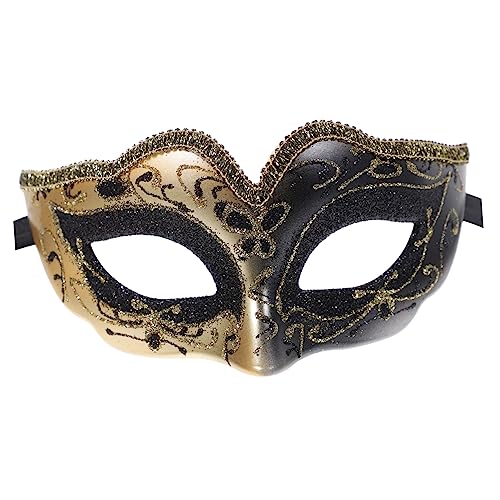 TOVINANNA Halloween Halbmaske für Karnevalsmaske Maskerade für Kostümparty und Geburtstagsfeiern Langlebiges Party Accessoire Schwarz von TOVINANNA