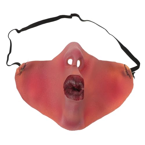 TOVINANNA Halloween Halbmaske mit Realistischer Menschlicher Nase Gruselige Kostüm Accessoire für Karneval Fotografie und Scherze für Halloween und Aprilscherze von TOVINANNA