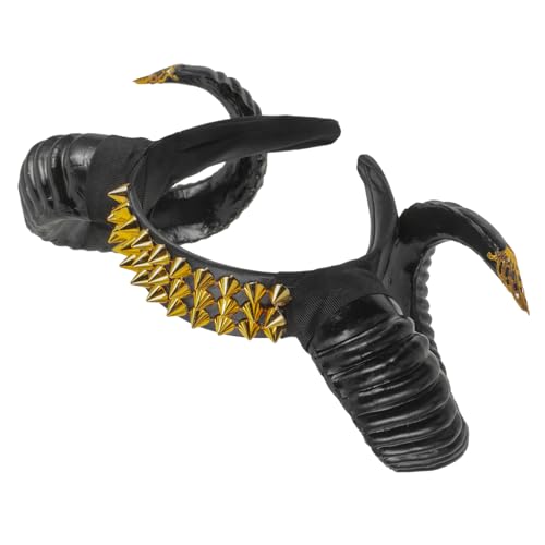 TOVINANNA Halloween Horn Stirnband Einzigartiger Haarschmuck für DIY Kostüme und Partys Leicht und Bequem Design für Maskeraden und Rollenspiele Schwarz mit Goldenen Akzenten von TOVINANNA