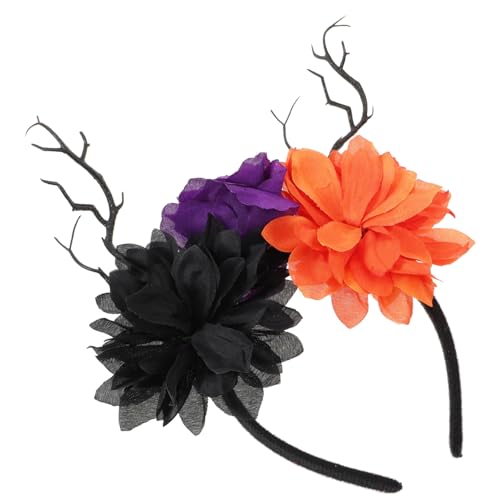 TOVINANNA Halloween Party Haarreif mit Blüten Leichter Bequemer Kopfschmuck für Damen Passgenaues Stirnband als Gothic Braut Schleier für Halloween Kostüm und Cosplay TOVINANNA Halloween Party Haarreif mit Blüten Leichter Bequemer Kopfschmuck für Damen Passgenaues Stirnband als Gothic Braut Schleier für Halloween Kostüm und Cosplay von TOVINANNA