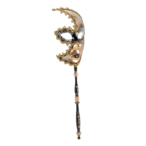 TOVINANNA Handgehaltene Maske für Frauen Festival Maskerade mit Stab Vielseitige Karneval Party Maske aus Langlebigem Kunststoff für Halloween Kostüm und Maskenball Schwarzes Design TOVINANNA Handgehaltene Maske für Frauen Festival Maskerade mit Stab Vielseitige Karneval Party Maske aus Langlebigem Kunststoff für Halloween Kostüm und Maskenball Schwarzes Design von TOVINANNA