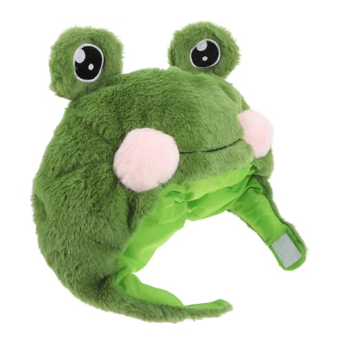 TOVINANNA Kawaii Frogging Hut für Einstellbare Plüschmütze für Kostümparty Fotorequisiten Cosplay Süße Flauschige Kopfdecke im Besondere Anlässe von TOVINANNA